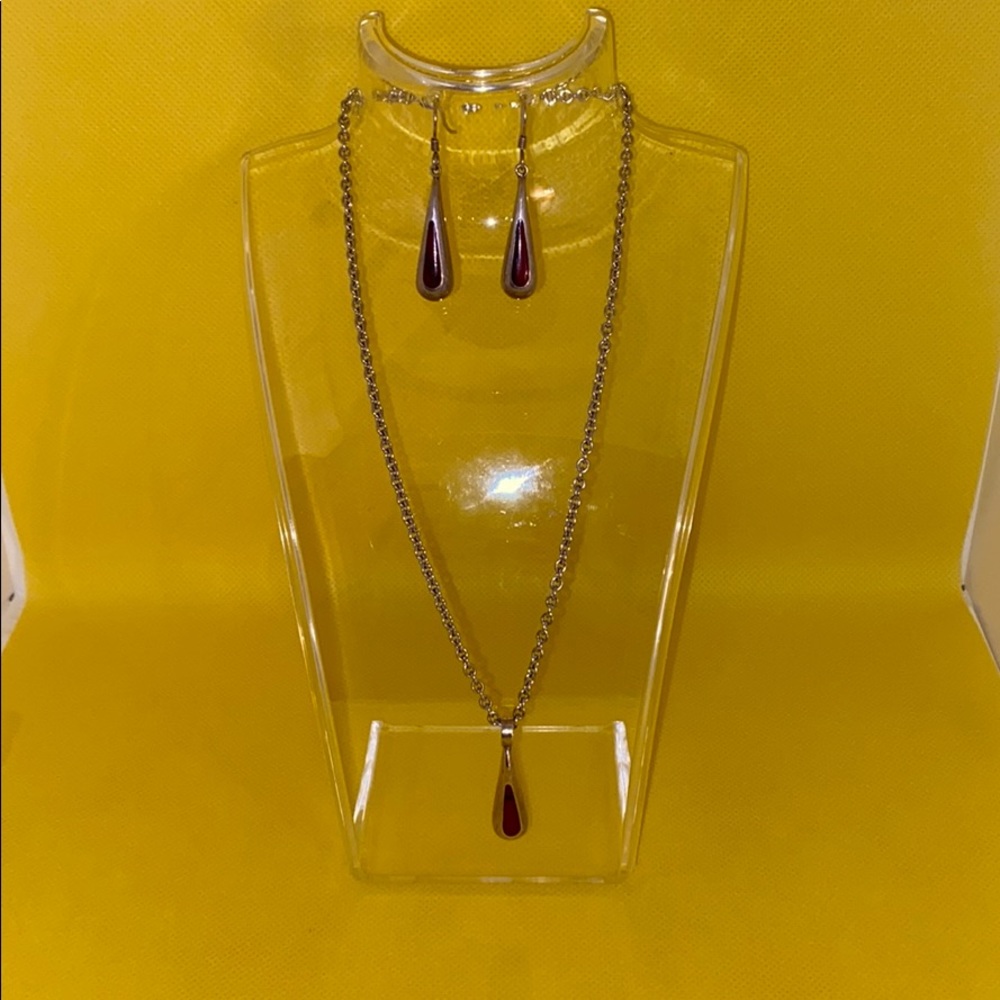 Vintage Sterling silver erring and Necklace